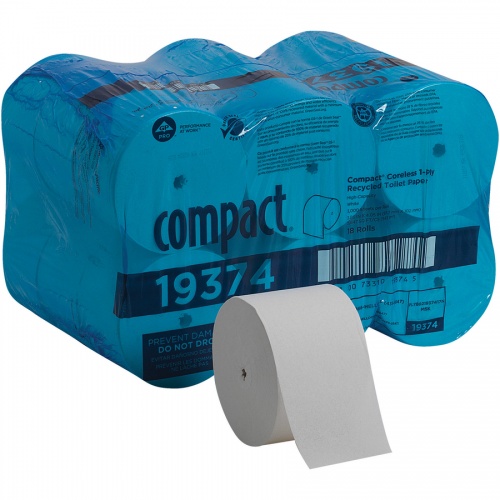 Compact Coreless Recycled Toilet Paper (19374)