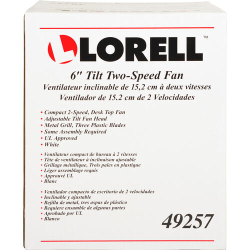 Lorell 6" Two Speed Tilt Plastic Desk Fan (49257)