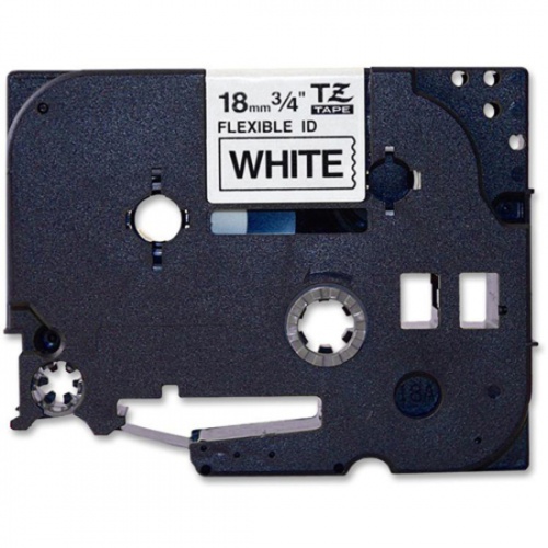 Brother 3/4" Black on White Flexible ID Tape (TZEFX241)