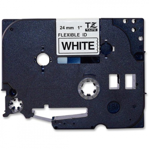 Brother 1" Black on White Flexible ID Tape (TZEFX251)