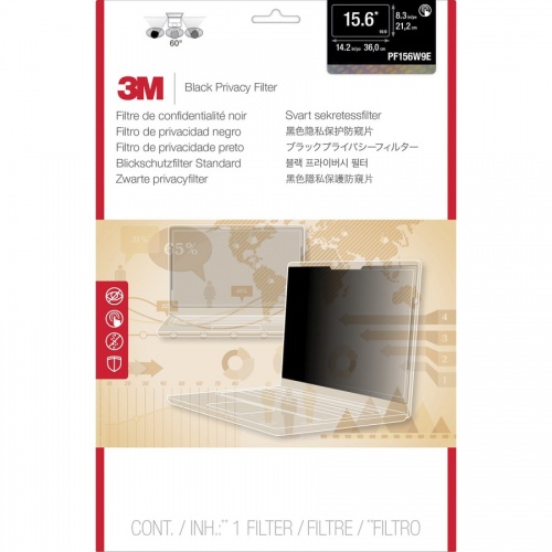 3M Privacy Filter Black - For 15.6" Widescreen LCD Notebook - 16:9 - Dust Resistant, Scratch Resistant - For 15.6" Widescreen LCD Notebook - 16:9 - Dust Resistant, Scratch Resistant (PF156W9E)
