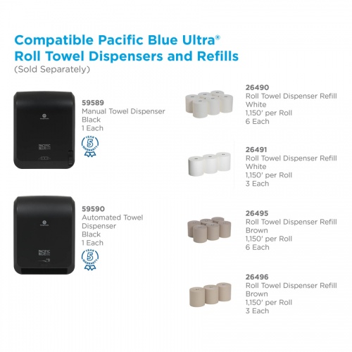 Pacific Blue Ultra High-Capacity Recycled Paper Towel Rolls (26490)