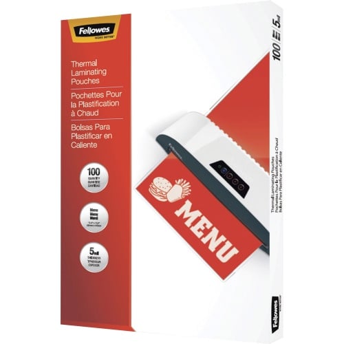 Fellowes Thermal Laminating Pouches - Menu, 5mil, 100 pack (5746001)