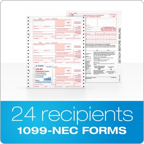 TOPS 4-part 1099-NEC Tax Forms (2299NEC)