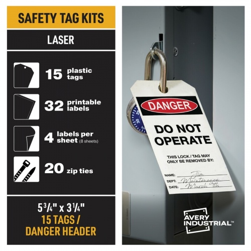 Avery UltraDuty Hazard Warning Tag Kit (62404)