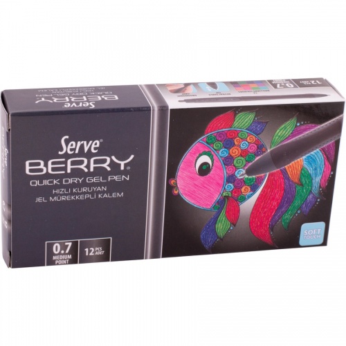 So-Mine Serve Berry Quick Dry Retract Gel Ink Pen (BRGEL0712SY)