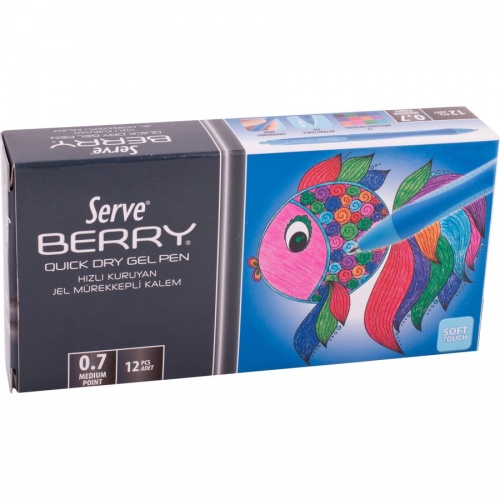 So-Mine Serve Berry Quick Dry Retract Gel Ink Pen (BRGEL0712MV)