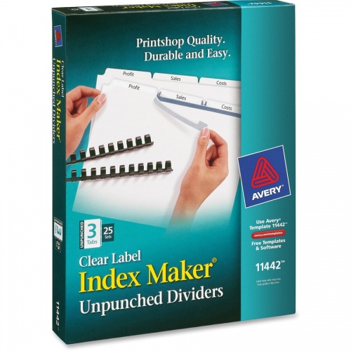 Avery Print & Apply Label Unpunched Dividers - Index Maker Easy Apply Label Strip (11442)
