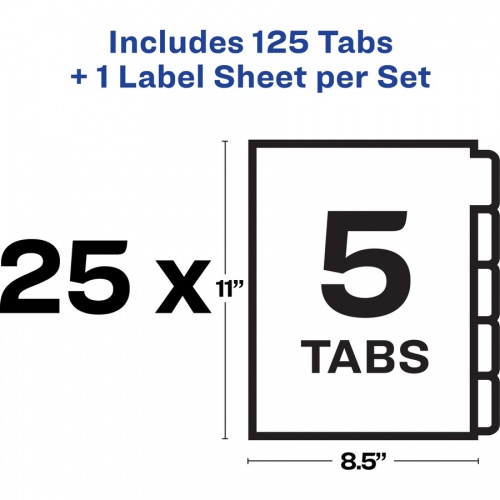 Avery Print & Apply Label Unpunched Dividers - Index Maker Easy Apply Label Strip (11443)