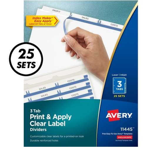 Avery Print & Apply Clear Label Dividers - Index Maker Easy Apply Label Strip (11445)