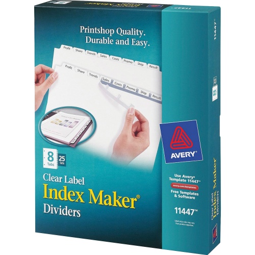 Avery Print & Apply Clear Label Dividers - Index Maker Easy Apply Label Strip (11447)