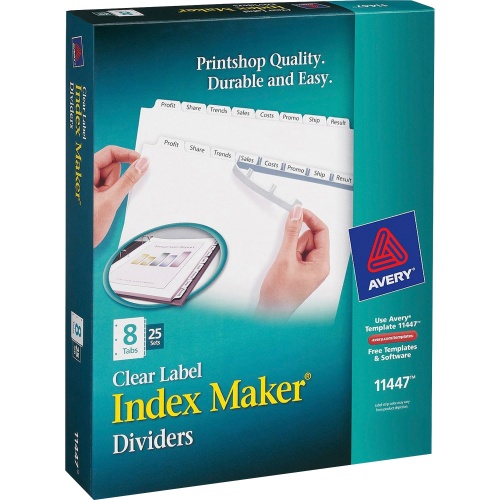 Avery Print & Apply Clear Label Dividers - Index Maker Easy Apply Label Strip (11447)