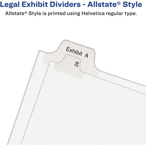 Avery Individual Legal Dividers Allstate(R) Style, Letter Size, Side Tab S (82181)