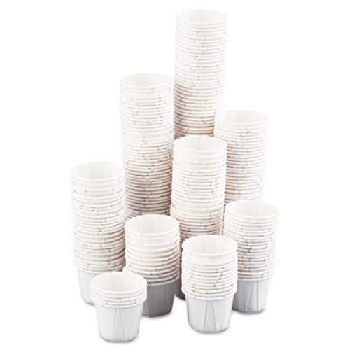 Genpak Squat Paper Portion Cup, .75oz, White, 250/bag, 20 Bags/carton (F075)