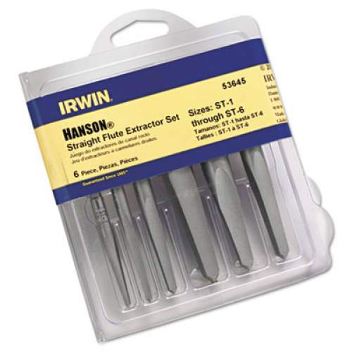 IRWIN Straight-Flute Extractor, Six-Piece Set, St-1 To St-6 (53645)