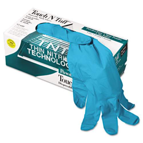 Ansell Touch N Tuff Nitrile Gloves, Teal, Size 8 1/2 - 9, 100/box (92600859)