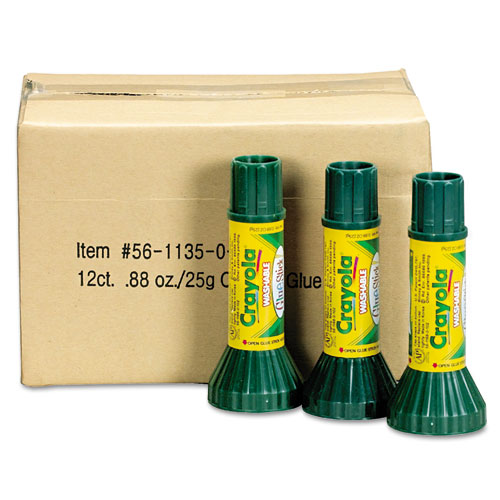 Crayola Washable Glue Stick, 0.88 oz, Dries Clear, 12/Pack (561135)
