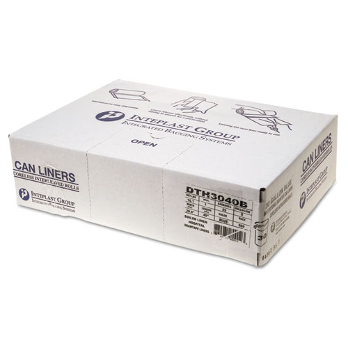 Inteplast Group Draw-Tuff Institutional Draw-Tape Can Liners, 30 gal, 1 mil, 30.5" x 40", Blue, 200/Carton (DTH3040B)