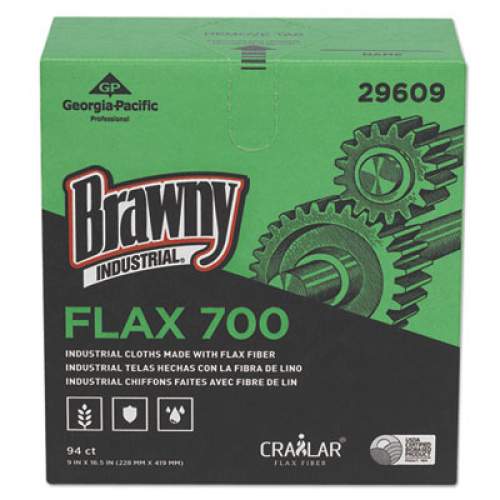Brawny Professional Flax 700 Medium Duty Cloths, 9 X 16 1/2, White, 94/box, 10 Box/carton (29609)