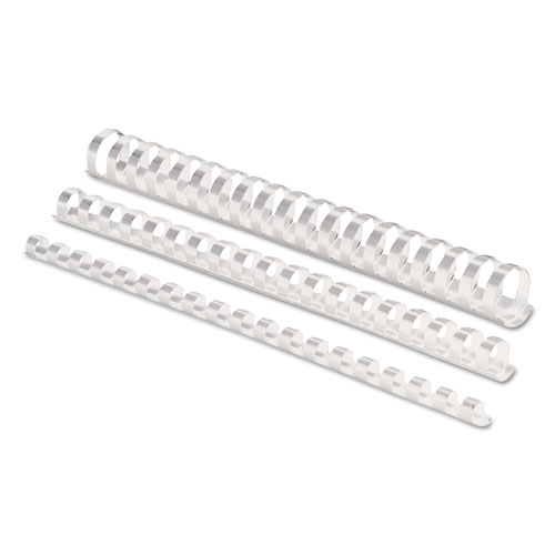 Fellowes Plastic Comb Bindings, 1/2" Diameter, 90 Sheet Capacity, White, 100/Pack (52372)