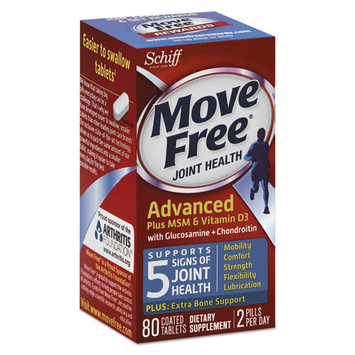 Move Free Advanced Plus MSM and Vitamin D3 Joint Health Tablet, 80 Count (97007)