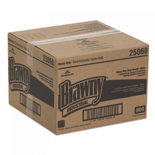 Brawny Professional Heavy Duty Perforated Shop Towels, 9 4/5 x 13 1/4, White, 800/Roll (25060)