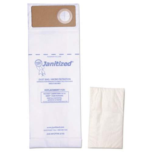 Janitized Vacuum Filter Bags Designed To Fit Nilfisk Carpetwin Upright 14/18/advac, 100/ct (JANNFCPTW2)