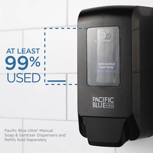 Georgia Pacific Professional Pacific Blue Ultra Foam Soap Manual Dispenser Refill, Antimicrobial, Unscented, 1,200 mL, 4/Carton (43818)