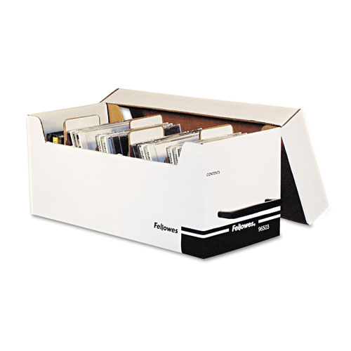 Fellowes Corrugated Media File, Holds 125 Diskettes/35 Standard Cases, White/Black (96503)