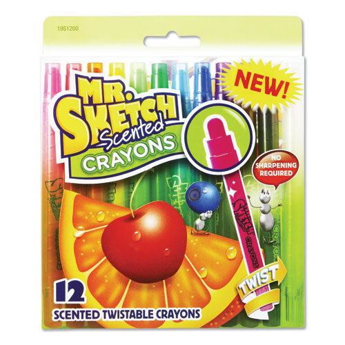 Mr. Sketch Scented Crayons, Assorted, 12/Pack (1951200)