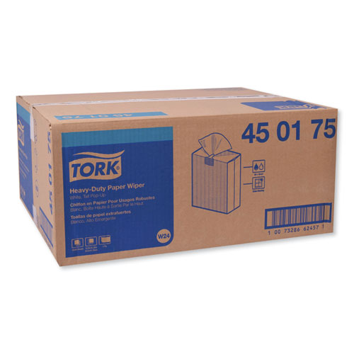 Tork Heavy-Duty Paper Wiper, 9.25 x 16.25, White, 90 Wipes/Box, 10 Boxes/Carton (450175)