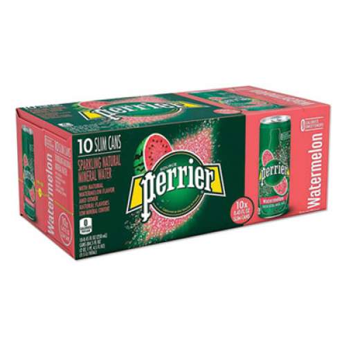 Perrier SPARKLING NATURAL MINERAL WATER, WATERMELON, 8.45 OZ CAN, 10 CANS/PACK (2618606)