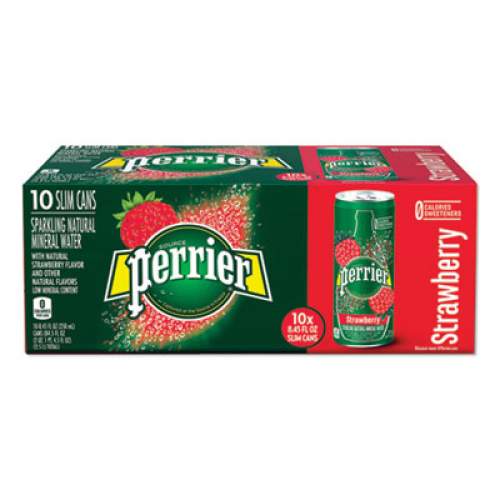 Perrier SPARKLING NATURAL MINERAL WATER, STRAWBERRY, 8.45 OZ CAN, 10 CANS/PACK (2618607)
