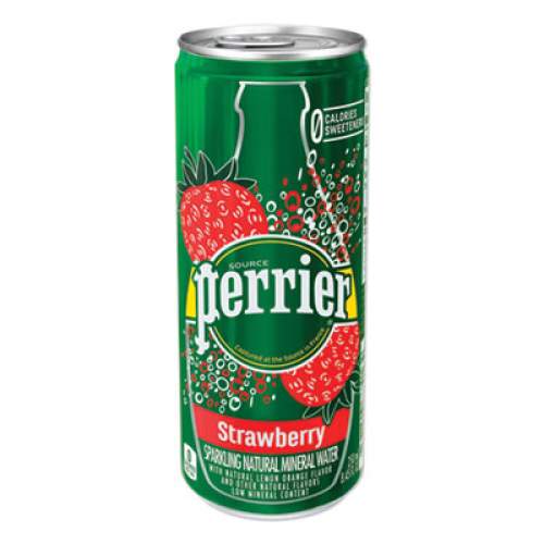 Perrier SPARKLING NATURAL MINERAL WATER, STRAWBERRY, 8.45 OZ CAN, 10 CANS/PACK (2618607)