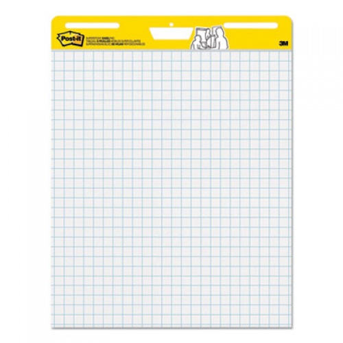 Post-it Easel Pads Super Sticky Vertical-Orientation Self-Stick Easel Pads, Quadrille Rule (1 sq/in), 30 White 25 x 30 Sheets, 6/Pack (560VAD6PK)