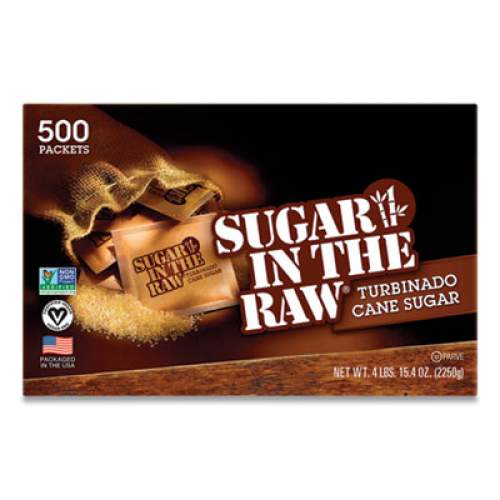 Sugar in the Raw Sugar Packets, Raw Sugar, 0.18 Oz Packets, 500 Per Carton (827749)
