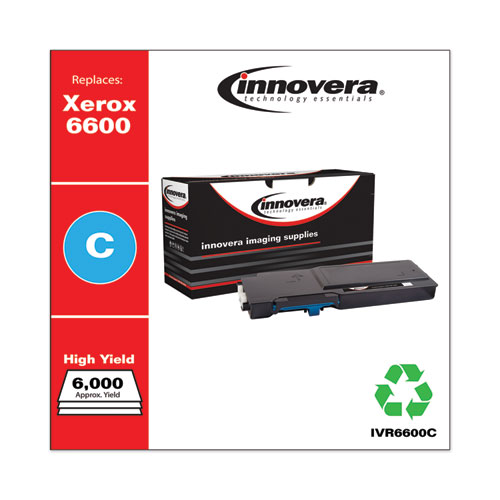 Innovera Remanufactured Cyan High-Yield Toner, Replacement for 106R02225, 6,000 Page-Yield (6600C)