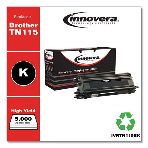 Innovera Remanufactured Black High-Yield Toner, Replacement for TN115BK, 5,000 Page-Yield
