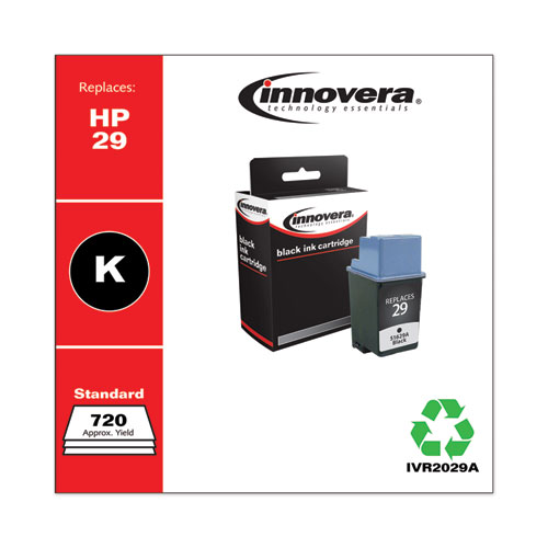 Innovera Remanufactured Black Ink, Replacement for 29 (51629A), 720 Page-Yield (2029A)