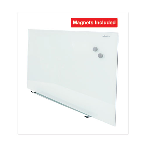 Universal Frameless Magnetic Glass Marker Board, 36" x 24", White (43202)