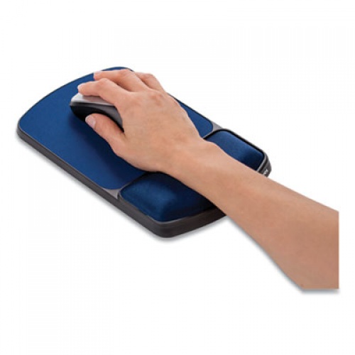 Fellowes Gel Mouse Pad with Wrist Rest, 6.25 x 10.12, Black/Sapphire (98741)