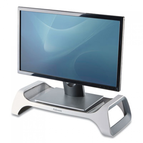 Fellowes I-Spire Series Monitor Lift, 20" x 8.88" x 4.88", White/Gray, Supports 25 lbs (9311101)