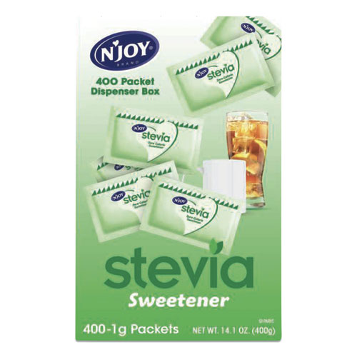 N'Joy STEVIA ARTIFICIAL SWEETENER, 0.4 OZ. 400 PACKETS/BOX (1625535)