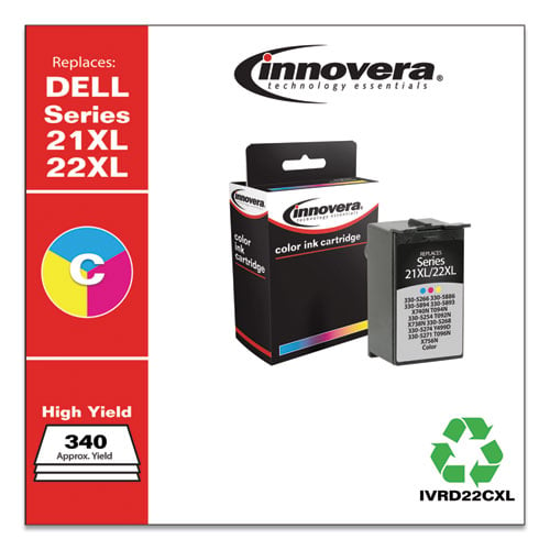 Innovera Remanufactured Tri-Color High-Yield Ink, Replacement for 21XL/22XL (330-5266), 340 Page-Yield (D22CXL)