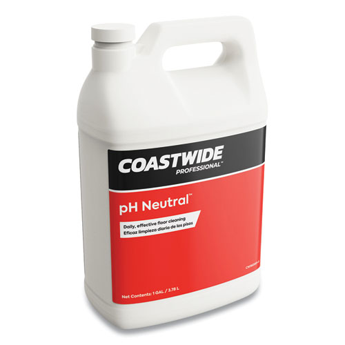 Coastwide Professional pH Neutral Daily Floor Cleaner Concentrate, Strawberry Scent, 1 gal Bottle, 4/Carton (919529)