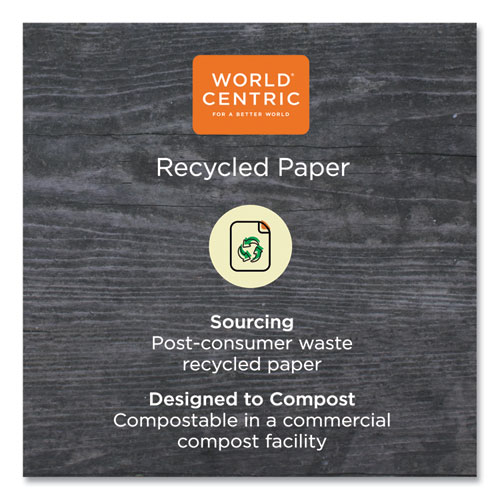 World Centric 100 Percent PCW Recycled Paper Towels, 1-Ply, 9 x 9, Natural, 250/Pack, 16 Packs/Carton (TWPAMF)