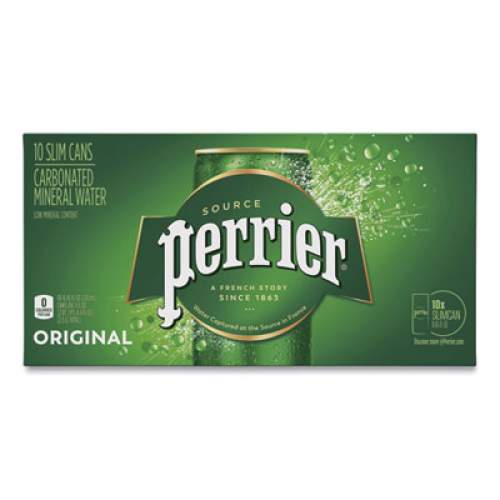 Perrier SPARKLING NATURAL MINERAL WATER, ORIGINAL , 8.45 OZ CAN, 10 CANS/PACK (85719)