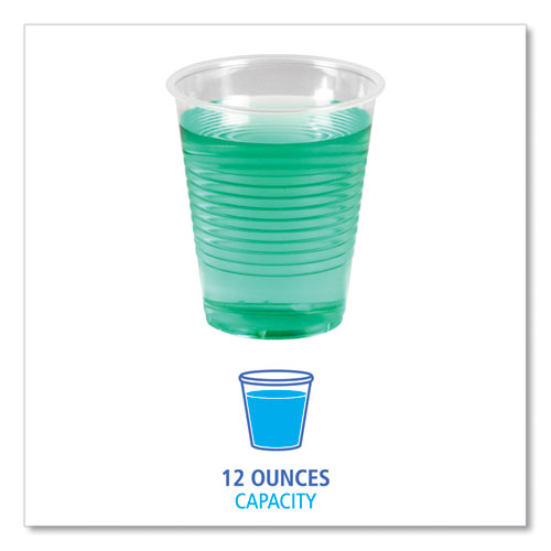 Boardwalk Translucent Plastic Cold Cups, 12 oz, Polypropylene, 50 Cups/Sleeve, 20 Sleeves/Carton (TRANSCUP12CT)