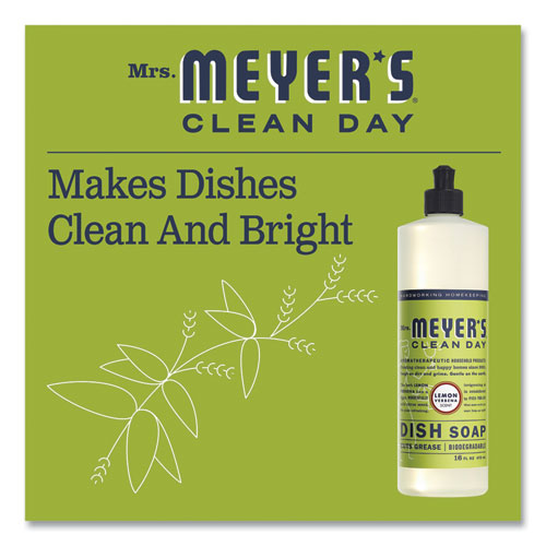 Mrs. Meyer's Dish Soap, Lemon Scent, 16 oz, Bottle, 6/Carton (347635)