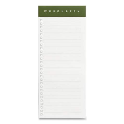 Poppin Work Happy Magnetic List Pads, List-Management Format, Assorted Headband Colors, 50 White 3.5 x 8.25 Sheets, 3/Pack (107462)